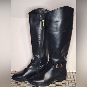 Circus Sam Edelman Parker Riding Boots Black Faux Leather Size 7.5 Free Shipping